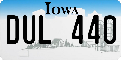 IA license plate DUL440