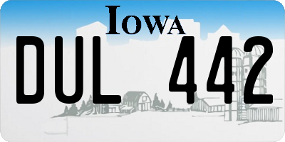 IA license plate DUL442