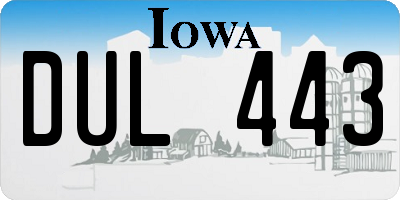 IA license plate DUL443
