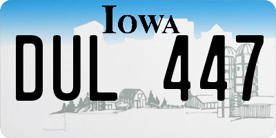 IA license plate DUL447
