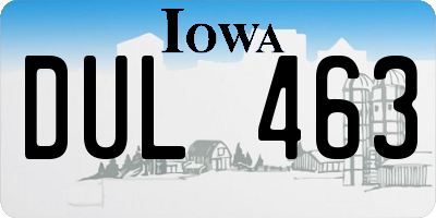 IA license plate DUL463