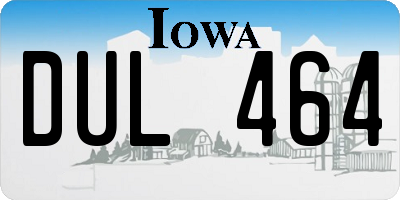IA license plate DUL464