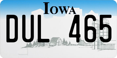 IA license plate DUL465