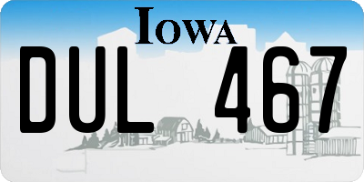 IA license plate DUL467