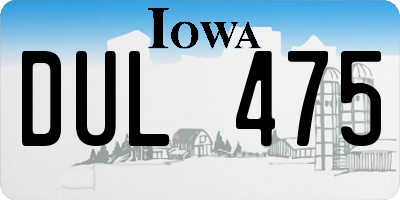 IA license plate DUL475