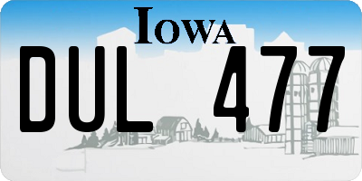 IA license plate DUL477