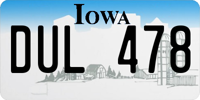 IA license plate DUL478