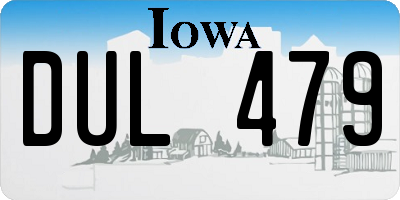 IA license plate DUL479