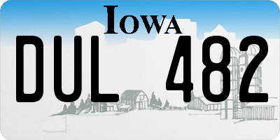 IA license plate DUL482
