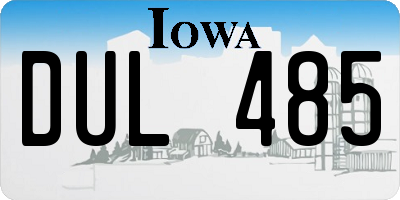 IA license plate DUL485