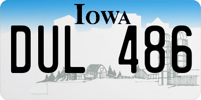 IA license plate DUL486