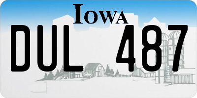 IA license plate DUL487