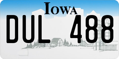 IA license plate DUL488