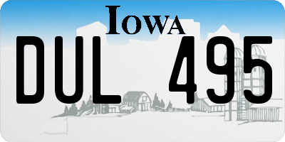 IA license plate DUL495