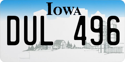 IA license plate DUL496