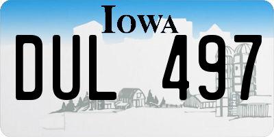 IA license plate DUL497