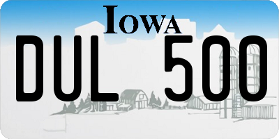 IA license plate DUL500