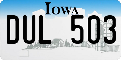 IA license plate DUL503