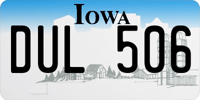 IA license plate DUL506