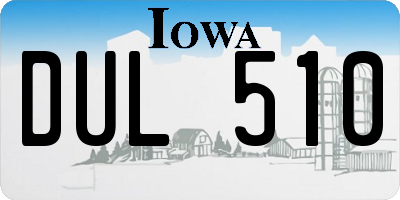 IA license plate DUL510