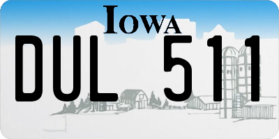 IA license plate DUL511
