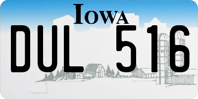 IA license plate DUL516
