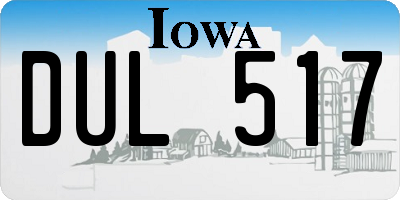 IA license plate DUL517