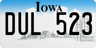 IA license plate DUL523