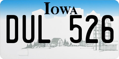 IA license plate DUL526