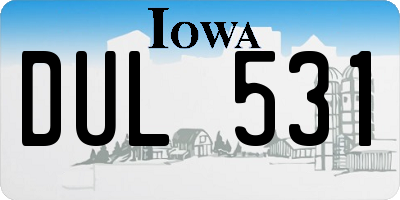 IA license plate DUL531
