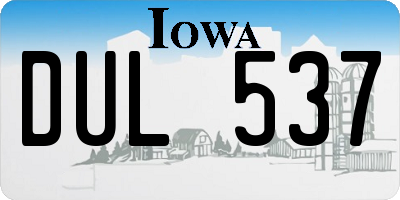 IA license plate DUL537