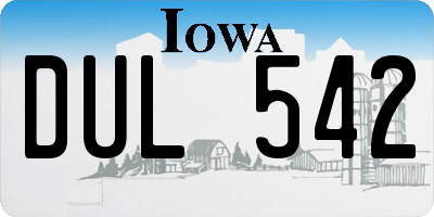 IA license plate DUL542