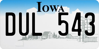 IA license plate DUL543