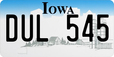 IA license plate DUL545