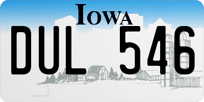 IA license plate DUL546
