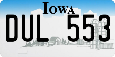 IA license plate DUL553