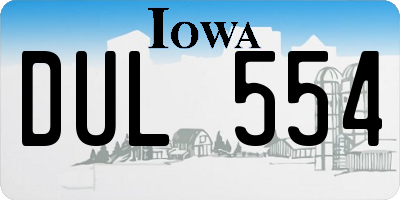 IA license plate DUL554