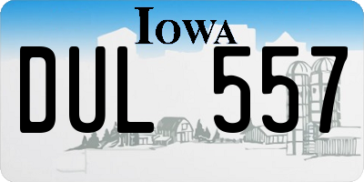 IA license plate DUL557