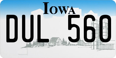 IA license plate DUL560