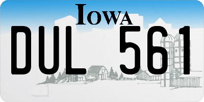IA license plate DUL561