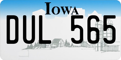 IA license plate DUL565