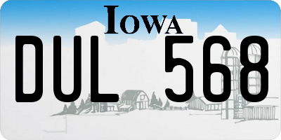 IA license plate DUL568
