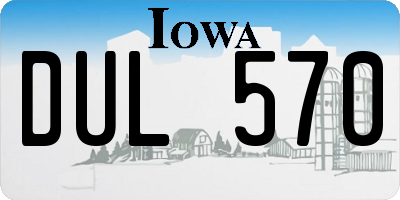 IA license plate DUL570