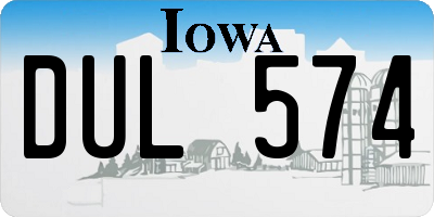 IA license plate DUL574