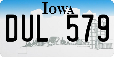 IA license plate DUL579