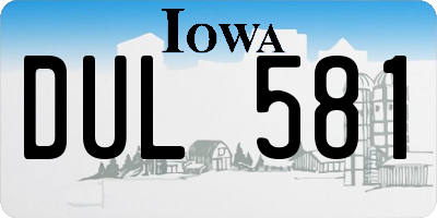 IA license plate DUL581