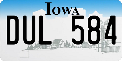 IA license plate DUL584