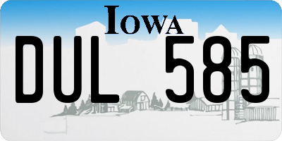 IA license plate DUL585