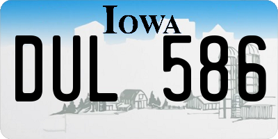 IA license plate DUL586