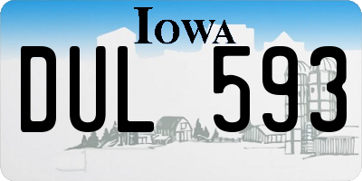 IA license plate DUL593